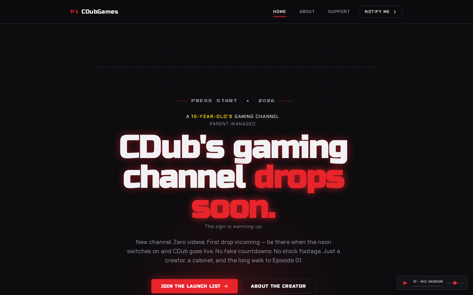 Screenshot of cdubgames.com home page.